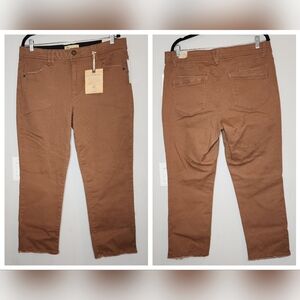 NWT Democracy Ab Technology Highrise Slim Straight Jeans Golden Brown Stretch 16